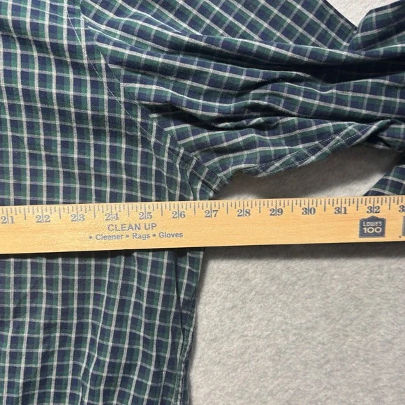 Brooks Brothers 1818 Regent Shirt XXL Mens Green Navy Plaid Cotton Button Down - Picture 3 of 7